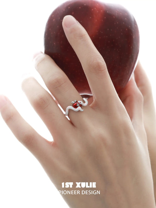 Nom Nom Snake S925 Sterling Silver Adjustable Open Ring™