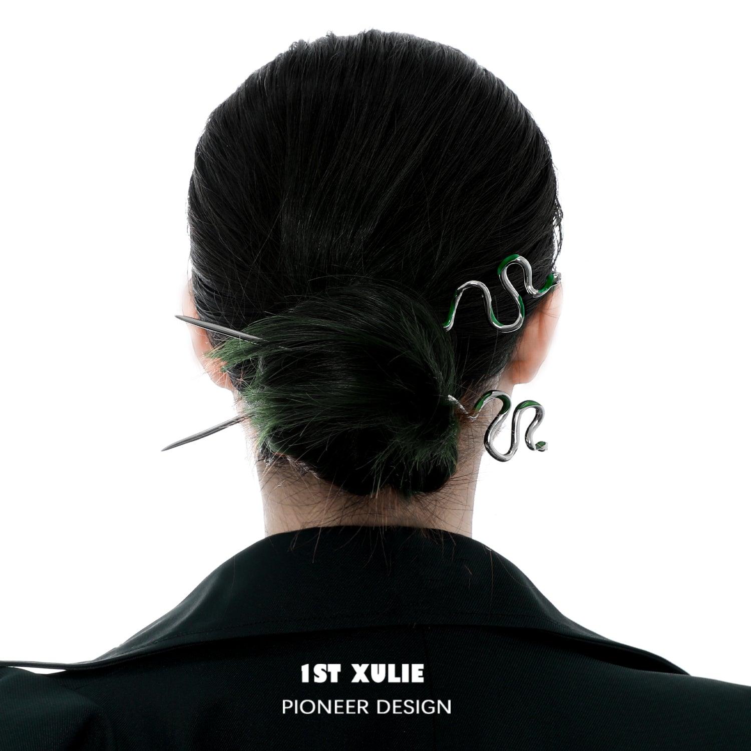 Slytherin House 18k Platinum Plated Spirit Snake Hairpin™ - 1ST XULIE