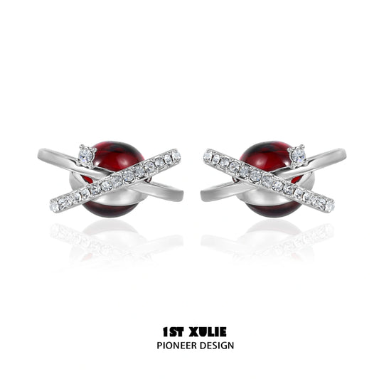Red Nebula S925 18K Platinum Plated Stud Earrings™