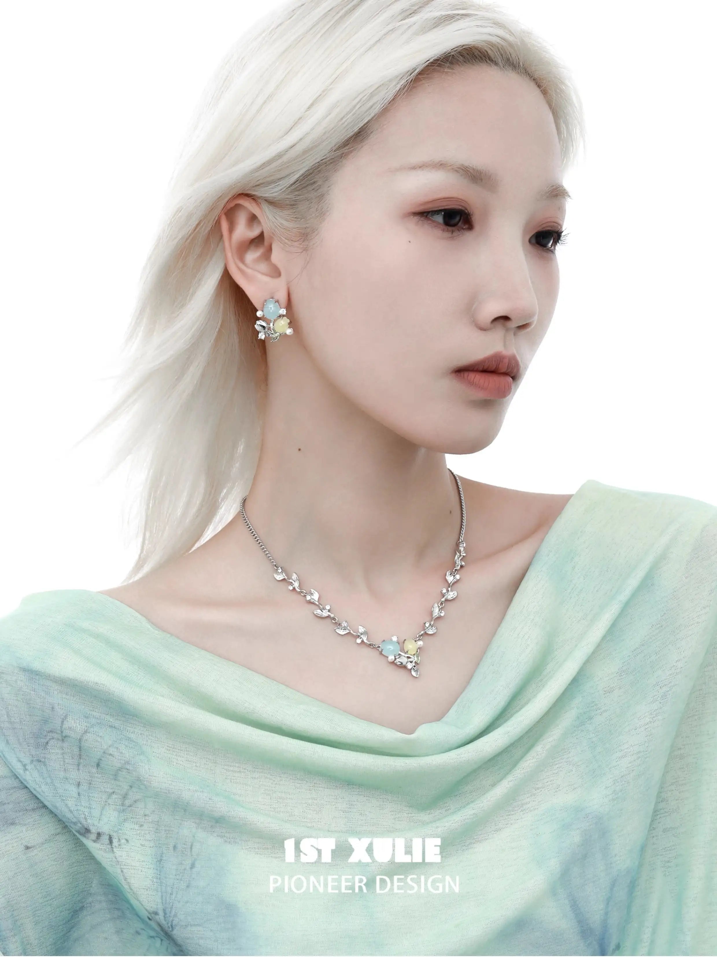 샤이닝 S925 18K 플래티넘 플레이팅 진주 튤립 스터드 귀걸이™