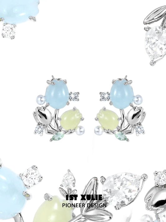 Shinning S925 18K Platinum Plating Pearl Tulip Stud Earrings™