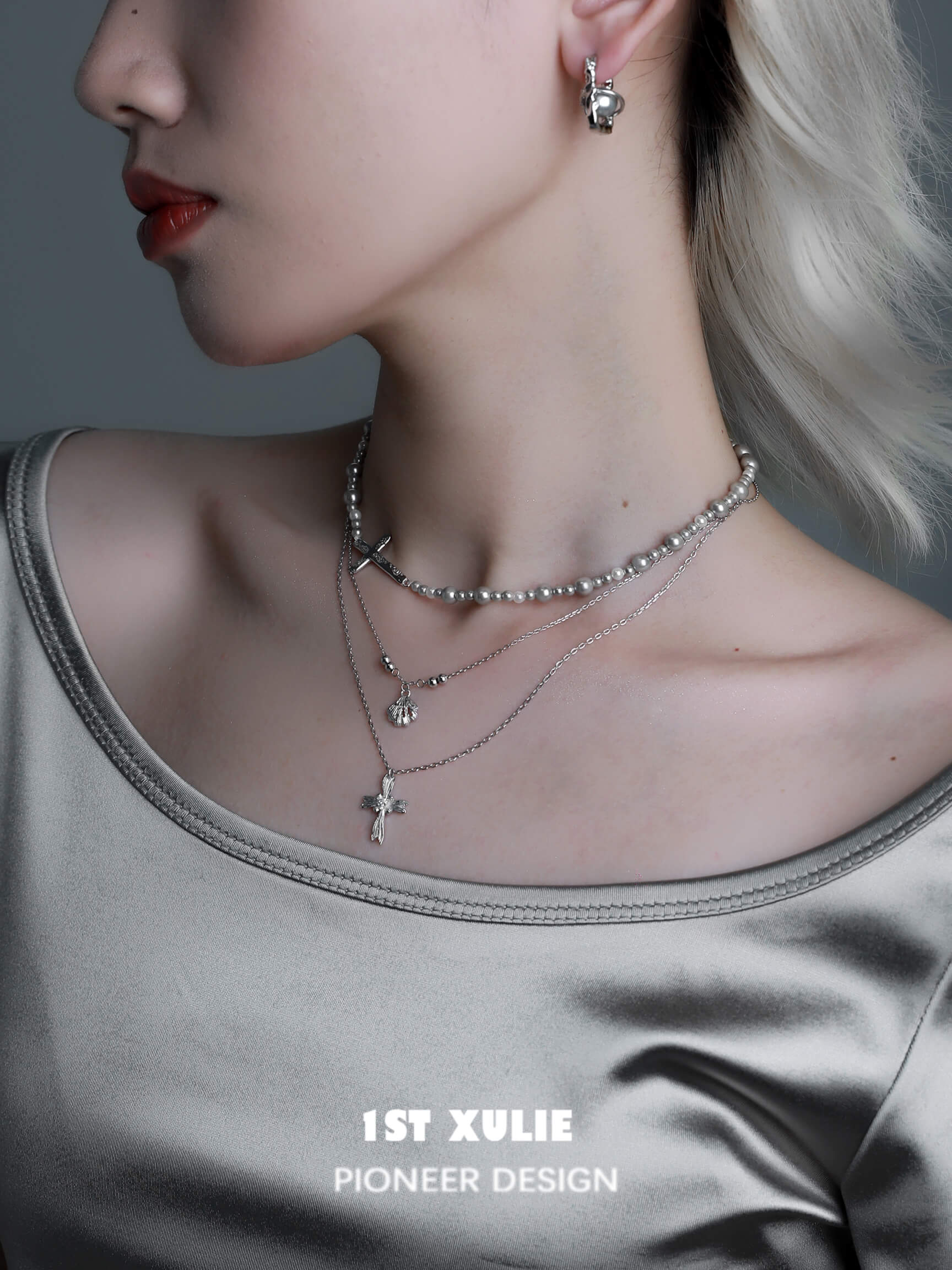 Silver Angel S925 Sterling Silver Gray Pearls Chokers Necklaces™