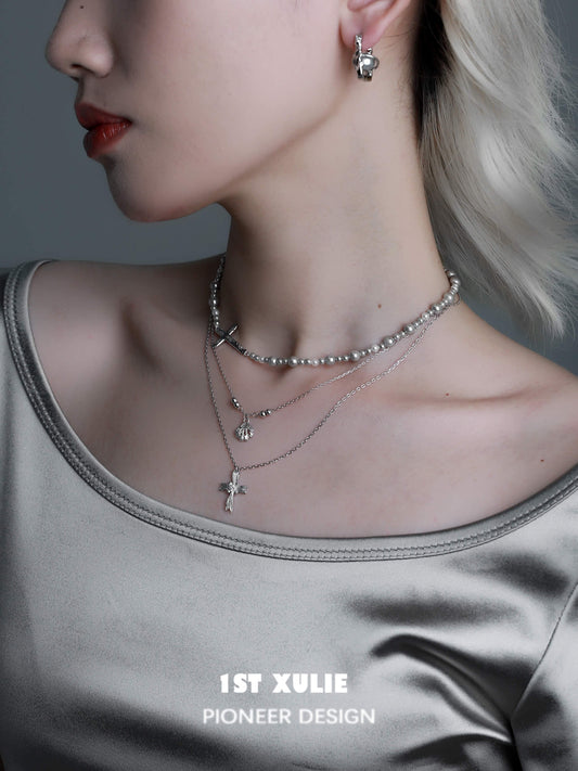 Silver Angel S925 Sterling Silver Gray Pearls Chokers Necklaces™