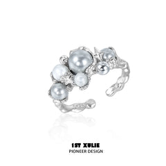 Silver Angel S925 Sterling Silver Gray Pearls Rings™