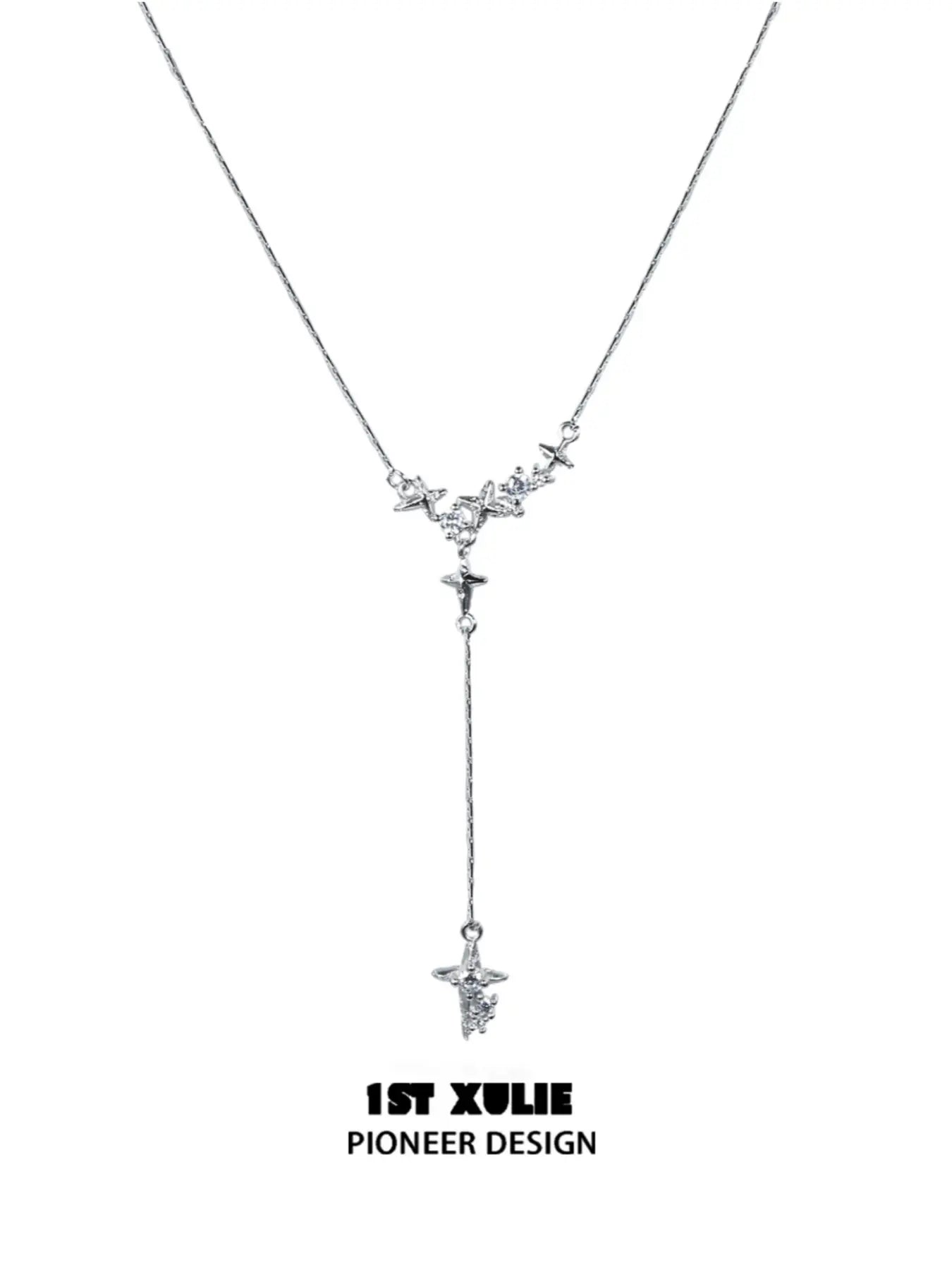Silver Angel 925 Sterling Silver Stardust Minimalist Double Layer Choker Necklace™