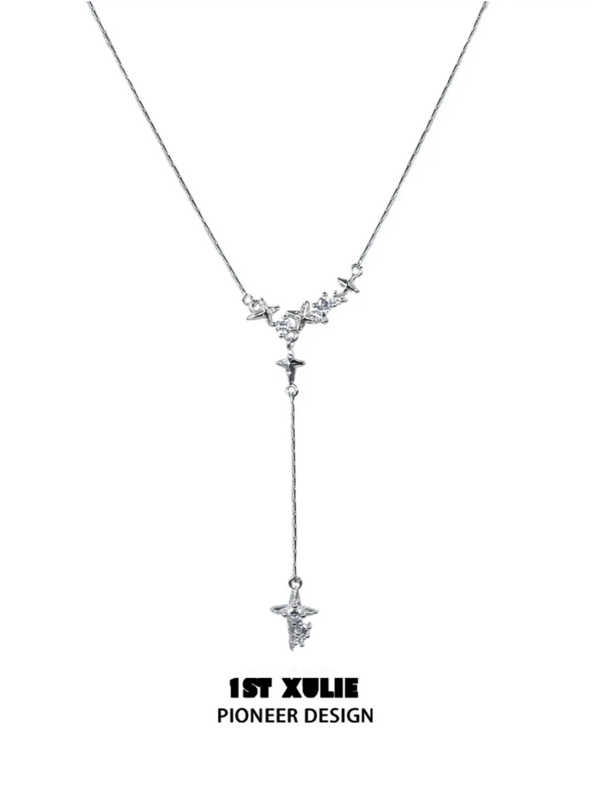 Silver Angel 925 Sterling Silver Stardust Minimalist Double Layer Choker Necklace™