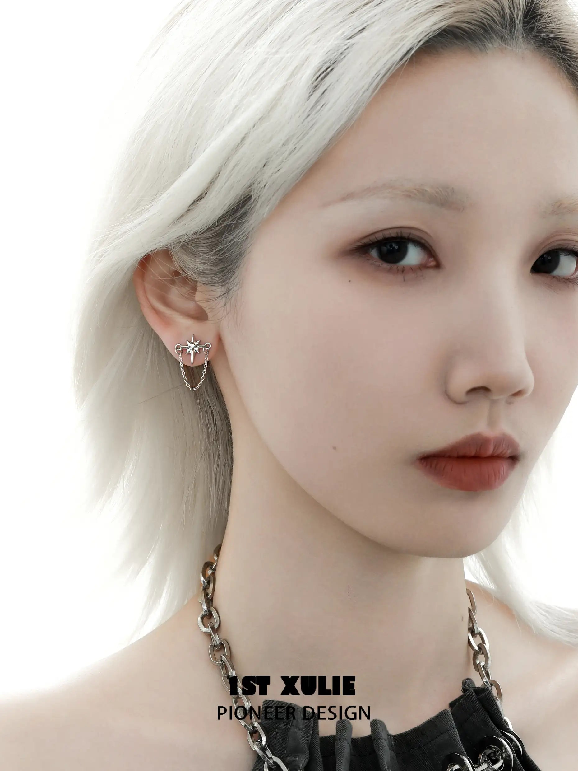 실버 엔젤 S925 스털링 실버 크로스 체인 귀걸이 ™