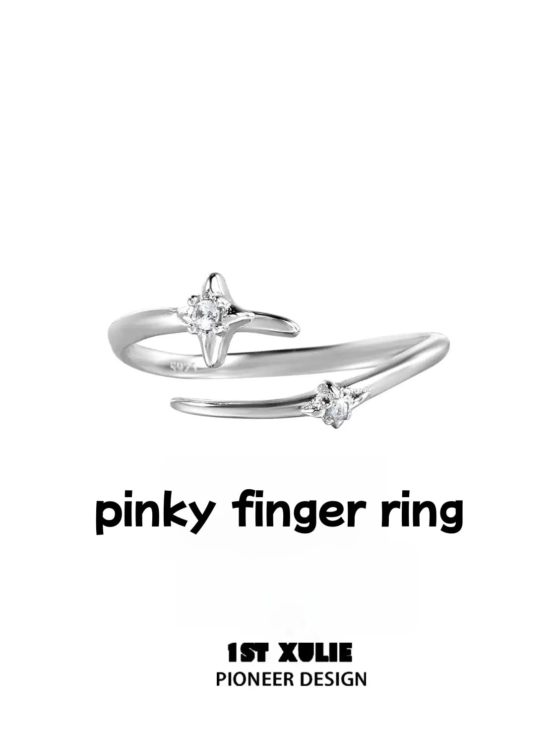 Silver Angel S925 Sterling Silver Irregular Twisted Adjustable Ring Set™