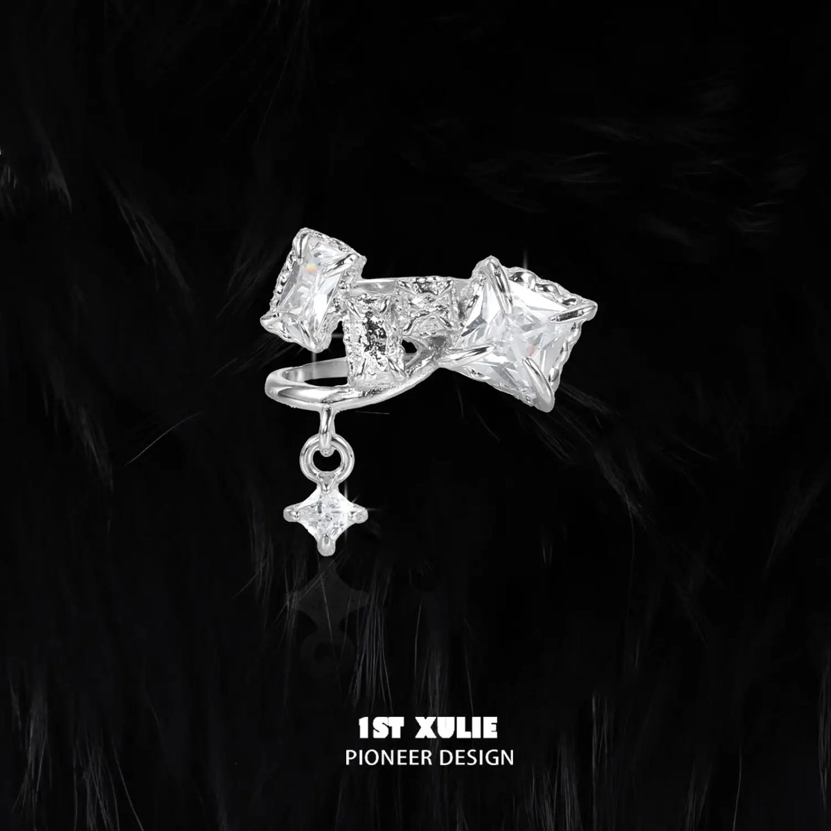 실버 엔젤 S925 스털링 실버 지르콘 다각형 이어클립 이어클립™