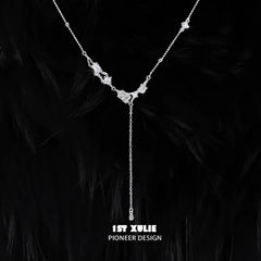 Silver Angel S925 Sterling Silver Zircon Tassel Chokers Necklaces™