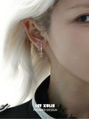 Silver Angel S925 Sterling Silver Zircon Twofold Piercing Earrings™