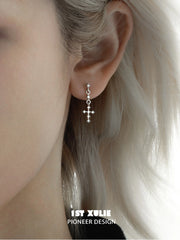 Silver Angel S925 Sterling Silver Zircon Twofold Piercing Earrings™