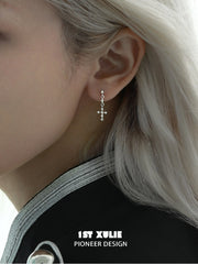 Silver Angel S925 Sterling Silver Zircon Twofold Piercing Earrings™