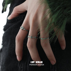 Snake Bite S925 Sterling Silver Snake ＆ Cross Adjustable Rings™