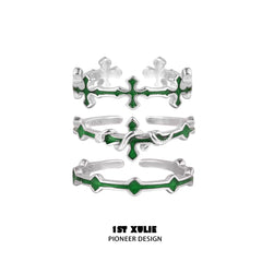 Snake Bite S925 Sterling Silver Snake ＆ Cross Adjustable Rings™