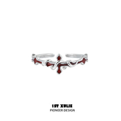 Snake Bite S925 Sterling Silver Snake ＆ Cross Adjustable Rings™