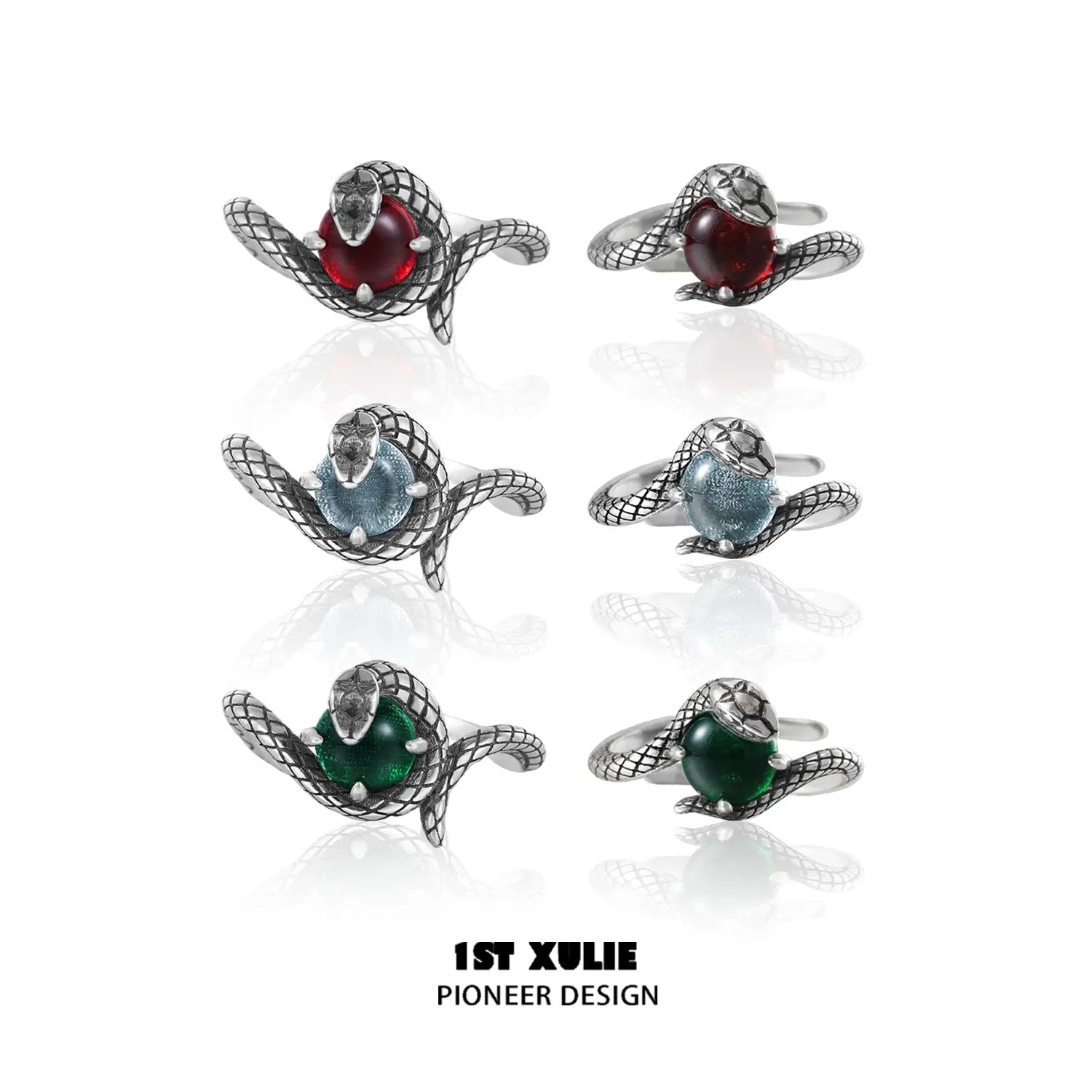 Snake Bite S925 Sterling Silver Energy Crystal Couples Rings™