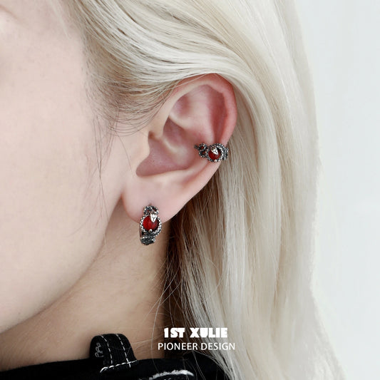 Snake Bite S925 Sterling Silver Energy Crystal Earclips Ear Clips™