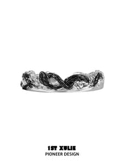Snake Bite White × Black Serpent 925 Sterling Silver Adjustable Couple's Ring™