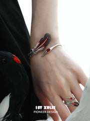Soaring Cranes 18K Platinum Plating Feather Bangle Bracelet™