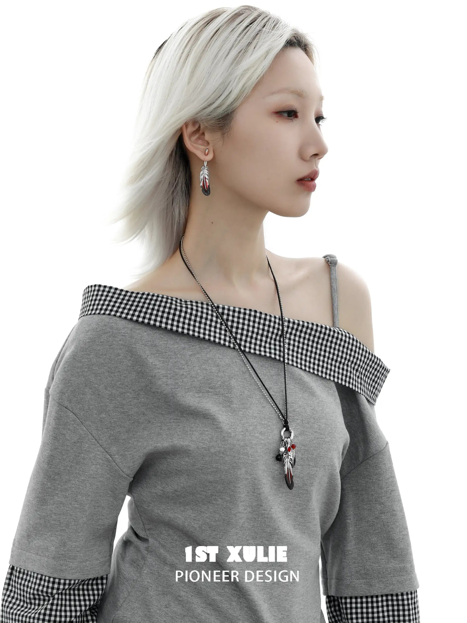 날아오르는 크레인 18K 플래티넘 도금 깃털 펜던트 목걸이™