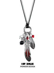 Soaring Cranes 18K Platinum Plating Feather Pendant Necklace™