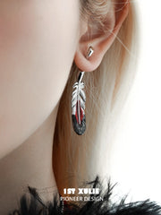 Soaring Cranes S925 18K Platinum Plating Feather Earrings™