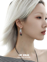 Soaring Cranes S925 18K Platinum Plating Feather Earrings™