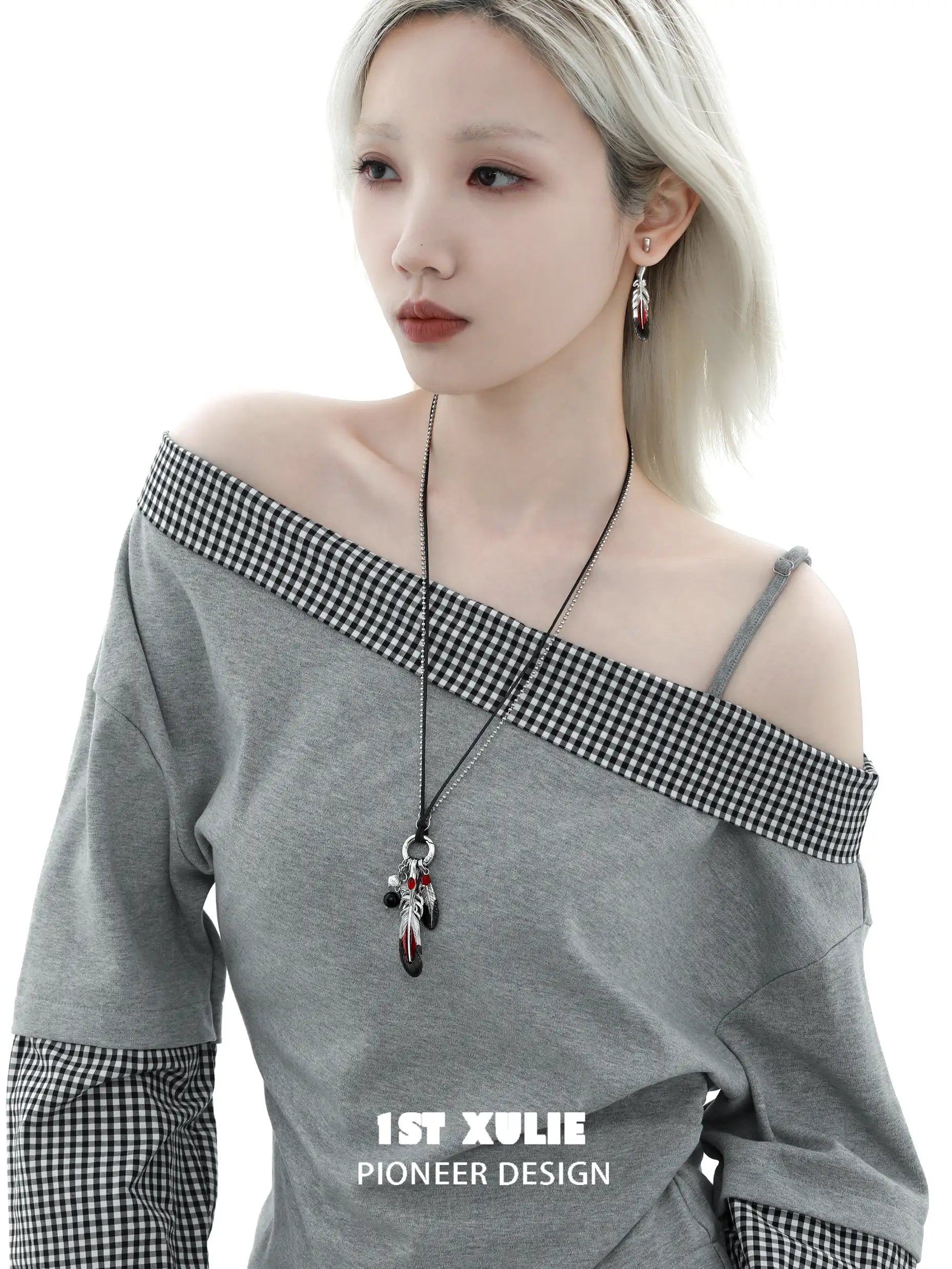 Soaring Cranes S925 18K 플래티넘 도금 깃털 귀걸이™