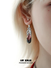 Soaring Cranes S925 18K Platinum Plating Feather Earrings™