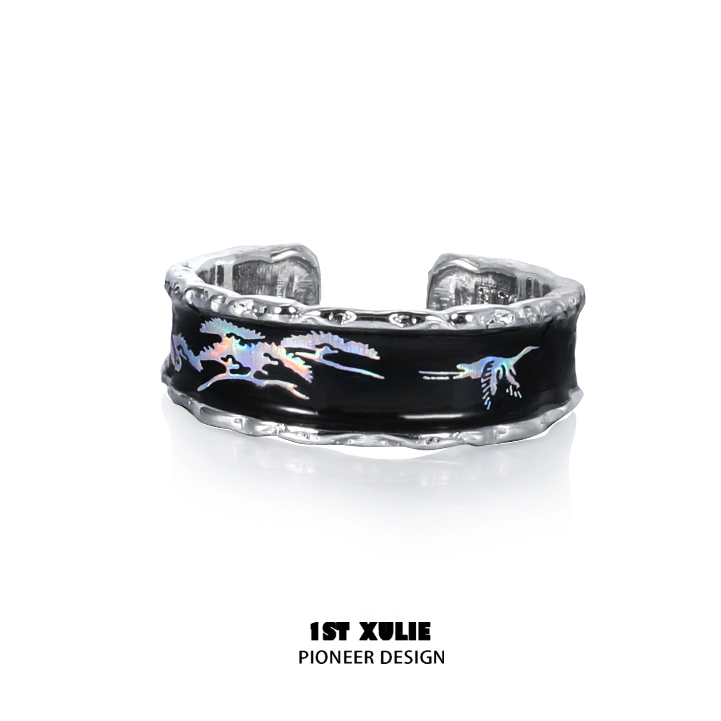 Soaring Cranes S925 스털링 실버 조절 가능 오픈 엔드 링™