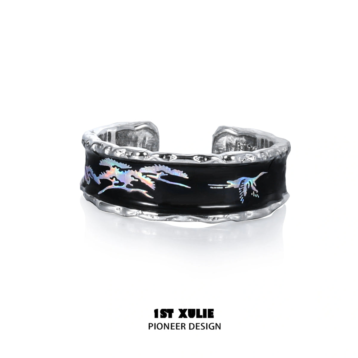 Soaring Cranes S925 스털링 실버 조절 가능 오픈 엔드 링™