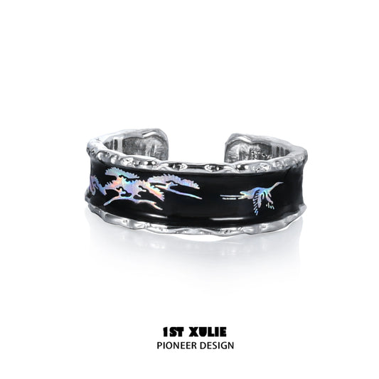 Soaring Cranes S925 Sterling Silver Adjustable Open-End Rings™