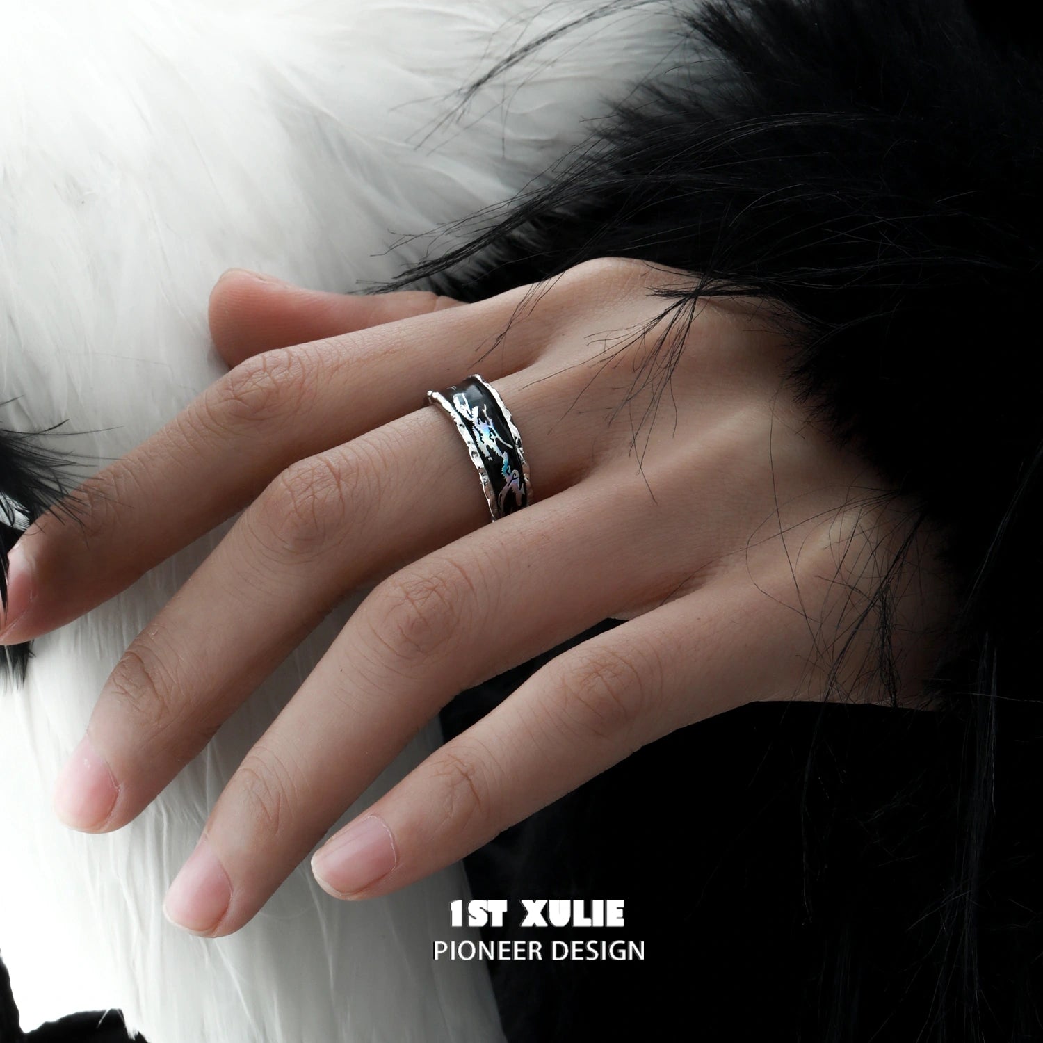 Soaring Cranes S925 스털링 실버 조절 가능 오픈 엔드 링™