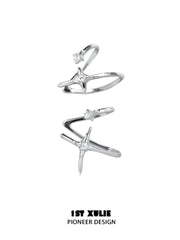 Star Trails S925 Sterling Silver Irregular Planetary Orbit Ear Clips Earclips™