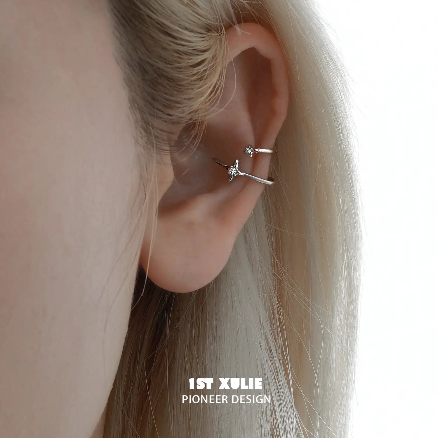 Star Trails S925 스털링 실버 불규칙 행성 궤도 이어클립 이어클립™