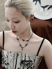 Swallow's Return 18K Black Gold Plated & Gold Leaf Swallow Choker Necklace™