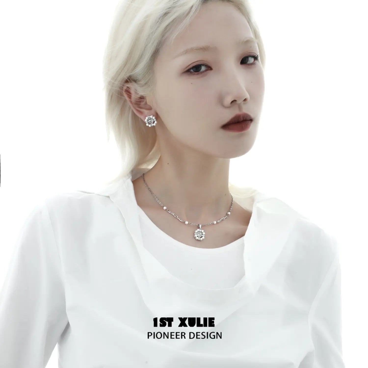 인어의 눈물 S925 스털링 실버 진주 마노 목걸이™