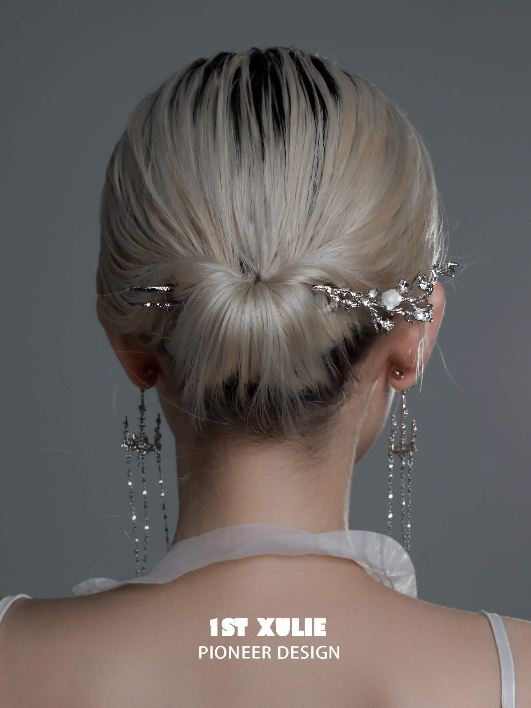 Whiterfly 18K Platinum Plated Rose White Shell Hair Pins Hairpins™