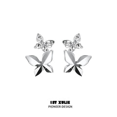 Whiterfly S925 Sterling Silver/18K Platinum Plating Butterfly Ear Clips ＆ Earrings™