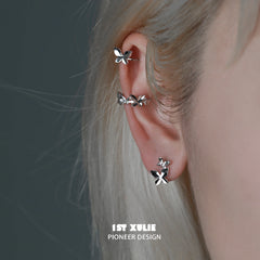 Whiterfly S925 Sterling Silver/18K Platinum Plating Butterfly Ear Clips ＆ Earrings™