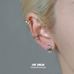 Whiterfly S925 Sterling Silver/18K Platinum Plating Butterfly Ear Clips ＆ Earrings™