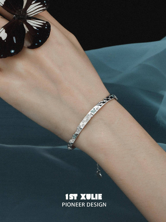 Whiterfly S925 Sterling Silver Logo Chain Bracelets Bangles™