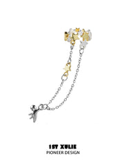 Wishtar 18K Platinum Plating Star ＆ Chain Earclips Ear Clips™