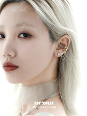 Wishtar 18K Platinum Plating Star ＆ Chain Earclips Ear Clips™
