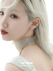 Wishtar 18K Platinum Plating Star ＆ Chain Earclips Ear Clips™