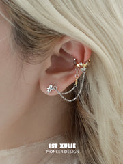 Wishtar 18K Platinum Plating Star ＆ Chain Earclips Ear Clips™
