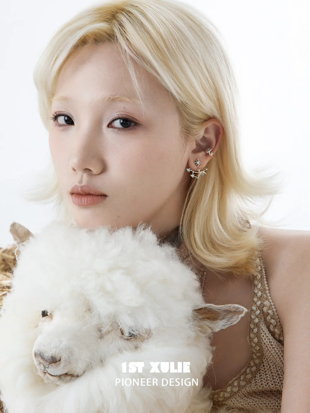 Detachable star and constellation earrings worn on the ear
