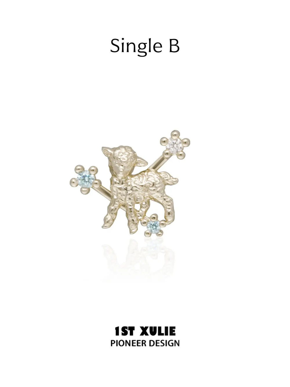 Single Style B miniature ram stud earring