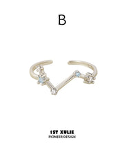 Style B fine angled constellation open ring